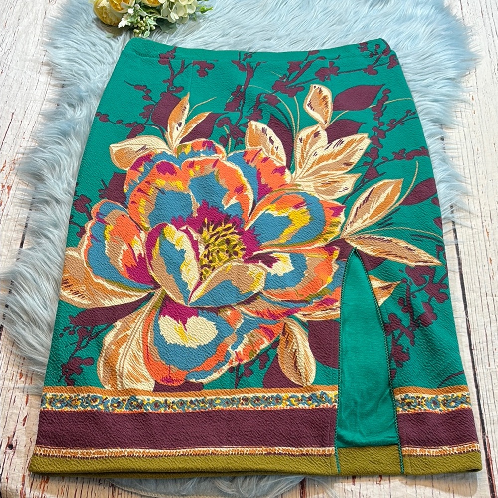 Anthropologie Floral Pencil Skirt